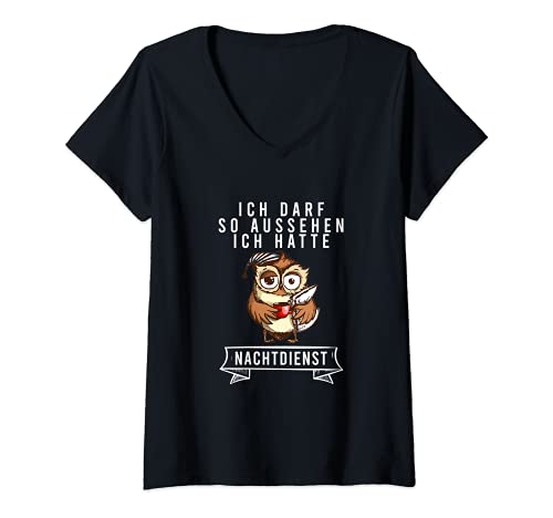 Mujer ¿Puedo parecer que tuve un café de servicio nocturno Camiseta Cuello V