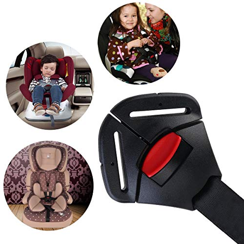 MuStone Car Baby Safety Clip de asiento Hebilla de bloqueo fijo, Seguro para el asiento Correa del cinturón Arnés Pecho Clip de hebilla para niños Cierre de la abrazadera para niños pequeños (Negro)