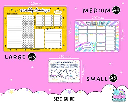 My On The Wall Planner: Tabla semanal de metal para limpiar en seco, A3, A4, A5 (Dotty - Large A3)