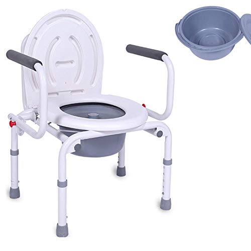 MY1MEY Bidet Portatil para WC, Silla de Ruedas con Inodoro, Silla con Orinal Silla de baño, Silla de Inodoro Reforzada y Marco de Inodoro, Inodoro móvil Ajustable, Amplificador de Inodoro (p