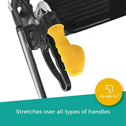 MyRollerSleeve - Mangos ergonómicos para silla de ruedas y andadores en colores de moda para subir al caminar, con almohadilla de gel para personas mayores, color negro, 21 x 6,5 x 9 cm