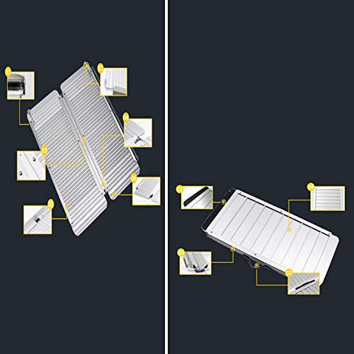 MZTYH Rampa Silla De Ruedas Plegable X1, AleacióN De Aluminio Movilidad PortáTil Acceso Asistido Rampas De Maleta para Scooters/Sillas De Ruedas/Carretilla De Mano/MinusváLidos （5 Pies / 6 Pies