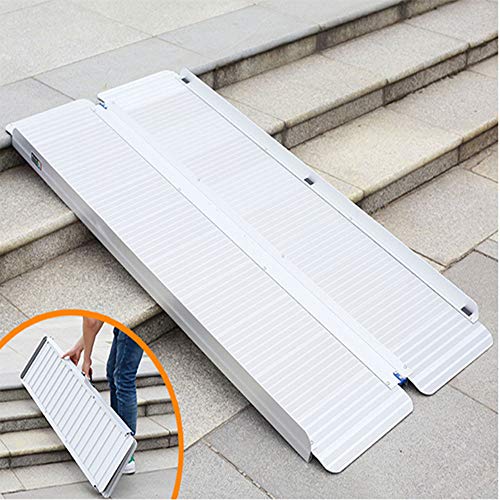 MZTYH Rampa Silla De Ruedas Plegable X1, AleacióN De Aluminio Movilidad PortáTil Acceso Asistido Rampas De Maleta para Scooters/Sillas De Ruedas/Carretilla De Mano/MinusváLidos （5 Pies / 6 Pies