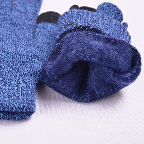 N / A Guantes Guantes de Invierno para Hombres Guantes de Pantalla táctil de Dedo Completo de Punto Grueso Guantes de   Trabajo para Mujeres Guantes sensoriales