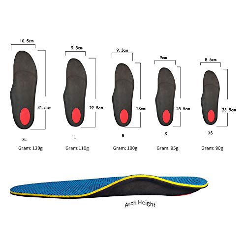 Naffic Plantilla ortopédica Soporte de arco alto, plantillas funcionales suaves, inserto de zapatos de longitud completa para pies planos severos, fascitis plantar, dolor en los pies, pronación…