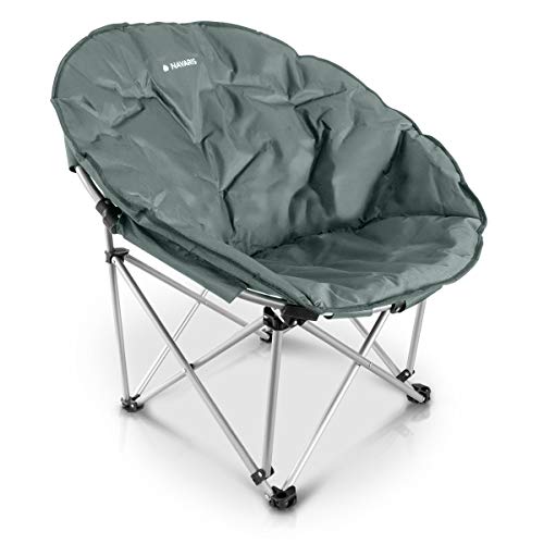 Navaris Silla Redonda Plegable - Asiento para Camping con Bolsa - Silla portátil para Acampada - Silla para el Aire Libre Pesca Playa