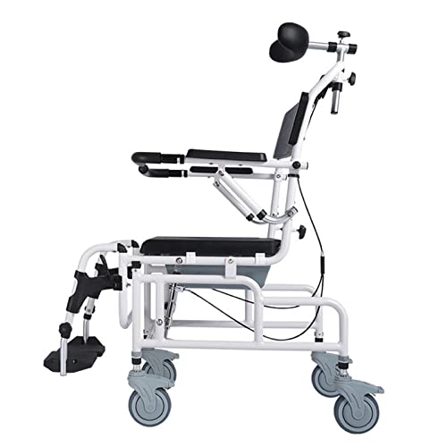 NAXIAOTIAO COLLABLE 45 ° Silla Semi RECLINIÓN, ACCESIBILIDAD Silla De Ruedas De La Maderas, Cojín De PU Rolling Silla De Ruedas, Silla para Discapacitados