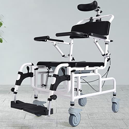 NAXIAOTIAO COLLABLE 45 ° Silla Semi RECLINIÓN, ACCESIBILIDAD Silla De Ruedas De La Maderas, Cojín De PU Rolling Silla De Ruedas, Silla para Discapacitados