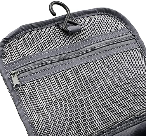 Neceser Hombre Viaje, Bolsa de Aseo Impermeable Gran Capacidad para Colgar, con Malla y Compartimiento con Cremallera, Artículos de Aseo Juego para Hombres, Mujeres, Deporte,Negro