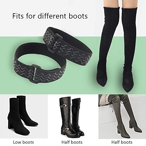 NEPAK Correas Ajustables de Botas Correa de Botas de Rodilla con Cinta de Viscosidad Correas de Botas Elásticas Fijas para Botas Correas Antideslizantes Mantener Botas sin Caerse 2 Pares +40 Velcro