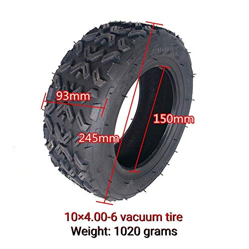 Neumáticos para Scooter eléctrico, neumáticos Todoterreno de vacío 10X4.00-6, neumáticos ATV de 10 Pulgadas, neumáticos neumáticos Antideslizantes Resistentes al Desgaste para Scooters, Modelos grues