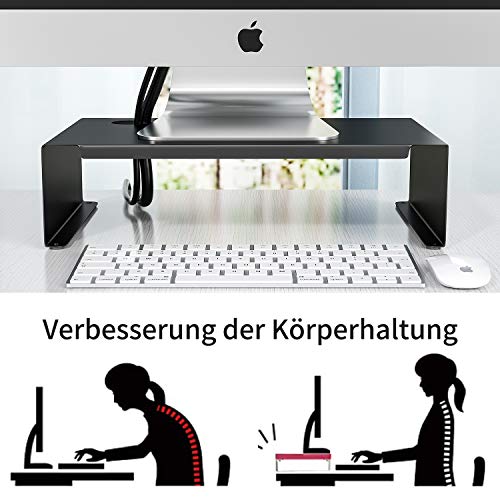 Newaner Soporte Monitor, Alzador Pantalla, Elevador para iMac PC portatil Compatible con 22-32 Pulgadas Monitor Incluyendo HP Acer Aoc ASUS Sumsung msi LG DELL Lenovo, hasta 30 kg, Negro (2 Pack)