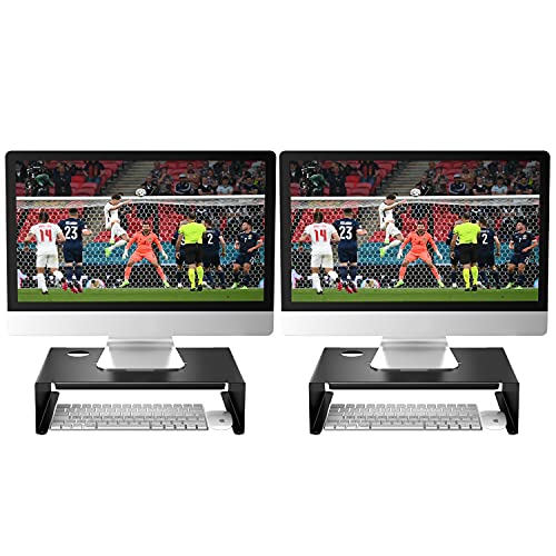 Newaner Soporte Monitor, Alzador Pantalla, Elevador para iMac PC portatil Compatible con 22-32 Pulgadas Monitor Incluyendo HP Acer Aoc ASUS Sumsung msi LG DELL Lenovo, hasta 30 kg, Negro (2 Pack)