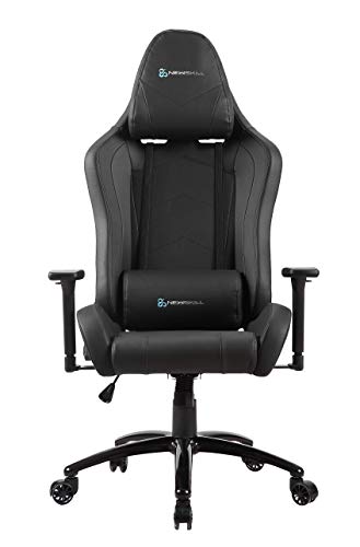 Newskill Takamikura - Silla gaming profesional (inclinación y altura regulable, reposabrazos ajustables, reclinable de 90º a 180º), Color Negra