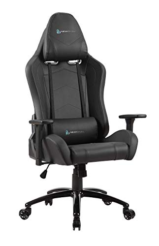 Newskill Takamikura - Silla gaming profesional (inclinación y altura regulable, reposabrazos ajustables, reclinable de 90º a 180º), Color Negra