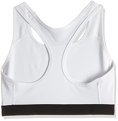 NIKE Med Band Bra Non Pad Sujetador de Deporte, Mujer, White/Black/(Black), M