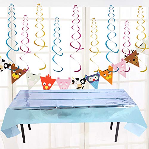 NIWWIN 2 Paquetes de Papel de Aluminio metálico Brillante Mantel desechable de plástico Rectangular de oropel metálico para decoración de Bodas y Fiestas de cumpleaños (Azul)