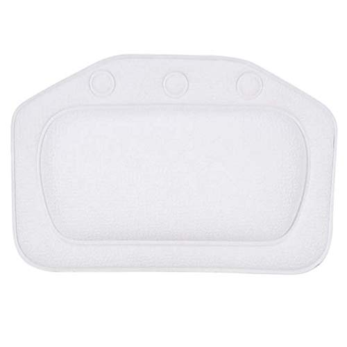 NO Almohadas Bañeras,Relajante Bañera Cojín Antideslizante Almohada de baño con ventosas Anti-Moho PVC Cojín de SPA para Apoyar Cuello y Nuca se Adapta a Todo Tipo de bañera para el hogar (Blanco)