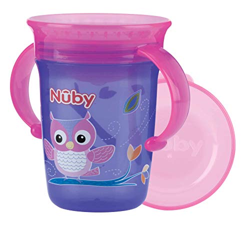 Nûby - Taza Mágica 360º con asas - Púrpura - 240 ml