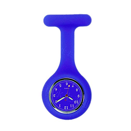 Nurse Watch - Reloj analógico para enfermería con aguja de seguridad y manecillas fluorescentes, color azul oscuro