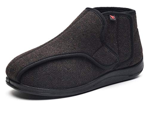 Nwarmsouth Zapato de Velcro Zapato de Salud cómodo,Zapatillas para la hinchazón del pie diabético, Zapatos Ajustables para la Tercera edad-46_Brown,Zapatillas para rehabilitación