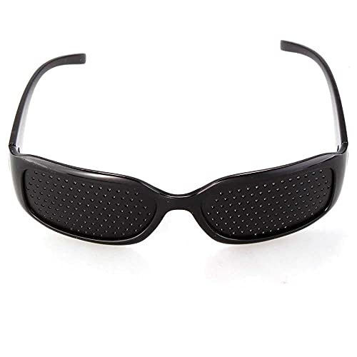 OcioDual Gafas estenopeicas Reticulares Negras Unisex con Agujeros Anti-Fatiga para Prevención de la Miopía