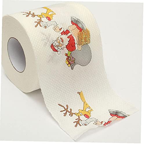 Odoukey-Papel de invierno de la impresión de Papá Noel Papel de papel higiénico Papel de tejido para el hogar Baño Web Año Nuevo Decoración del hogar