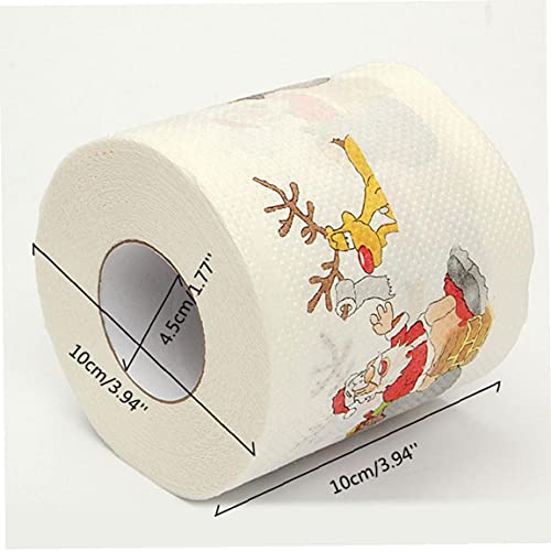 Odoukey-Papel de invierno de la impresión de Papá Noel Papel de papel higiénico Papel de tejido para el hogar Baño Web Año Nuevo Decoración del hogar