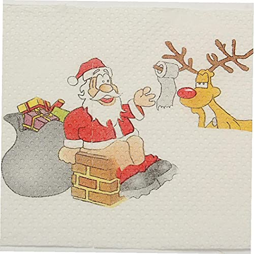 Odoukey-Papel de invierno de la impresión de Papá Noel Papel de papel higiénico Papel de tejido para el hogar Baño Web Año Nuevo Decoración del hogar