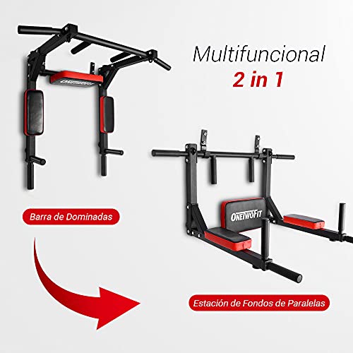 ONETWOFIT Barra de dominadas, estación de inmersión para Entrenamiento de Gimnasio en el hogar, Equipo de Entrenamiento de Torre de Potencia, Soporte de inmersión para 199,6 kg