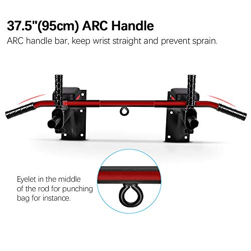 ONETWOFIT Barras de dominadas, Montaje en la Pared Barra de Ejercicios para la Espalda OT066R