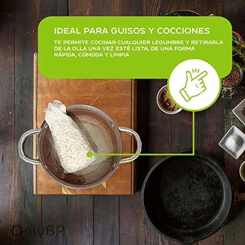 OnlyBP – Set 2 Mallas de cocción para cocer garbanzos, Bolsa para legumbres de 1kg y 2kg