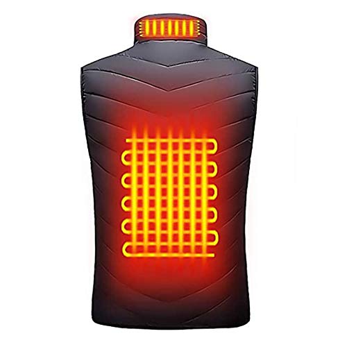 Orgrul Chaleco calefactable para hombre y mujer, lavable, USB, chaleco eléctrico con 3 temperaturas, unisex, para exterior, senderismo, motocicleta, caza, camping, esquí, 24B3, c, S