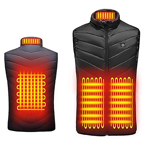 Orgrul Chaleco calefactable para hombre y mujer, lavable, USB, chaleco eléctrico con 3 temperaturas, unisex, para exterior, senderismo, motocicleta, caza, camping, esquí, 24B3, c, S