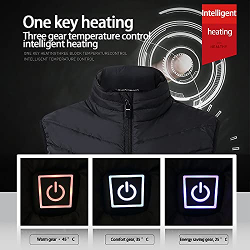 Orgrul Chaleco calefactor para hombre y mujer, chaleco calefactable, con carga USB, chaleco eléctrico con temperatura ajustable, para exterior, caza, senderismo, camping EB8, rojo, XXXXL