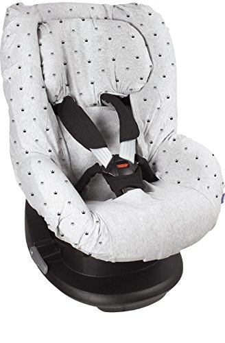 Original DOOKY ** Funda Universal 2en1 ** para Silla de Coche Grupo 1 + Maxi Cosi Tobi, Römer, Cybex etc. (Grey Crowns)