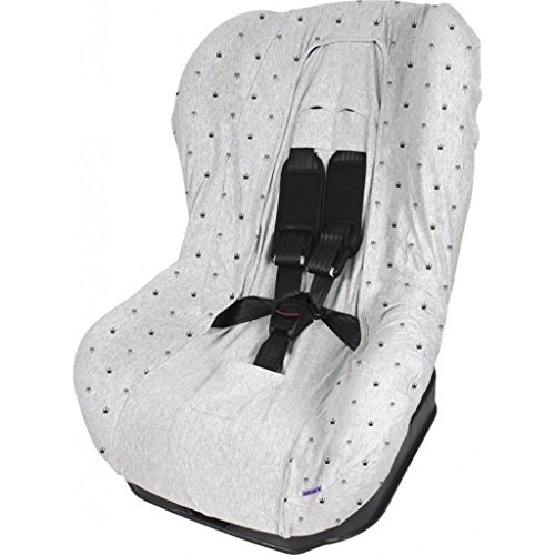 Original DOOKY ** Funda Universal 2en1 ** para Silla de Coche Grupo 1 + Maxi Cosi Tobi, Römer, Cybex etc. (Grey Crowns)