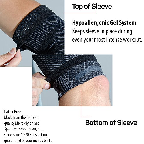 OrthoSleeve ES3/ES6 Codo que apoya la manga alivia el dolor de codo de tenis/golfistas, dolor general de codo y antebrazo, reduce la hinchazón (ES6, S, negro)