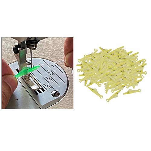 Oshhni 100 Unidades de roscador de Agujas para Coser a Mano, roscadores de Agujas para Grandes Agujas, roscador de Agujas para máquina de Coser - Amarillo