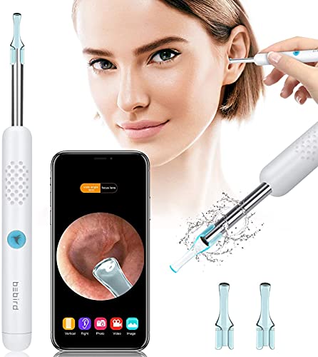 Otoscopio, Endoscopio Camara, 1080P FHD WIFI Limpiador de Oidos con 6LED, Kit de Limpieza de Oídos para Eliminación de Cerumen para iPhone, Tabletas y Android (Plateado)