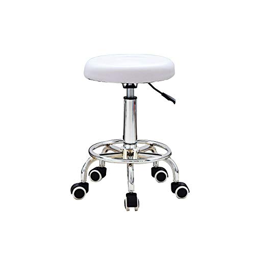 OUKANING Taburete Enrollable 360 ° Taburete cosmético Ajustable en Altura Taburete de Trabajo Taburete Giratorio Silla giratoria Silla de Oficina, hasta 150Kg