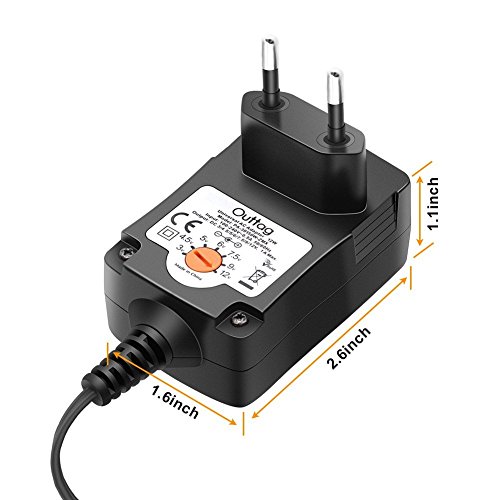 Outtag 12W 3V 4.5V 5V 6V 7.5V 9V 12V 1A 1000 mA Universal Multi de voltajes Cargador Adecuado para la Estancia Haushaltsgeräte LCD,WiFi,Router,Bluetooth,Altavoz,Camera,CCTV,Tabletas,Smartphone