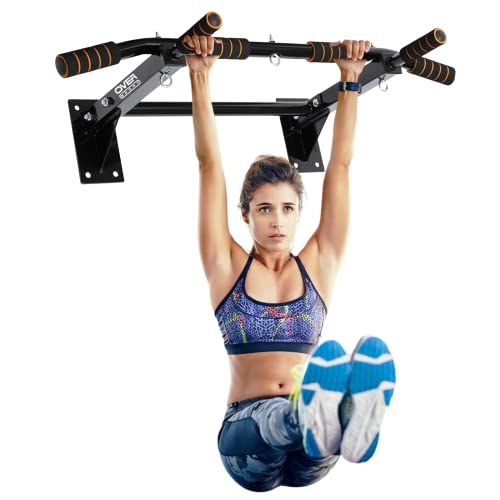 OVER SPORT Barra de Dominadas Pared - Pull Up Bar - Barras para Workout con Refuerzo Para Hacer Dominadas Y Colgar El Saco De Boxeo - Incluye Soporte Flexiones Suelo