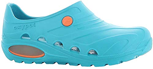 Oxypas oxyvaj3601nav Oxyva - Slip On SRC cómodo zuecos, 35/36 EU, Electric Green