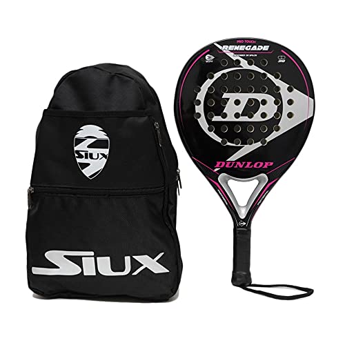 Pala de Padel Dunlop Renegade Soft + Bandolera Siux / Mejores Palas y Raquetas de Pádel para Hombre Mujer niño y niña / Palas Raquetas de Alto Control y Marco de Carbono