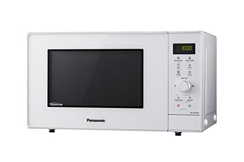 Panasonic NN-GD34HWSUG - Microondas con Grill (1000 W, 23 L, 6 niveles, Grill Cuarzo 1100 W, Plato Giratorio 285 mm, Control tácti L, 13 modos, Turbo Defrost, tecnología Inverter) Blanco