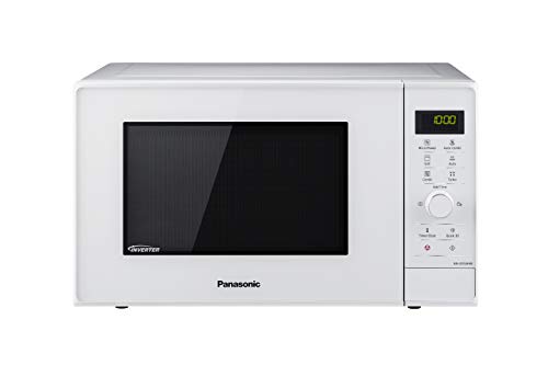 Panasonic NN-GD34HWSUG - Microondas con Grill (1000 W, 23 L, 6 niveles, Grill Cuarzo 1100 W, Plato Giratorio 285 mm, Control tácti L, 13 modos, Turbo Defrost, tecnología Inverter) Blanco