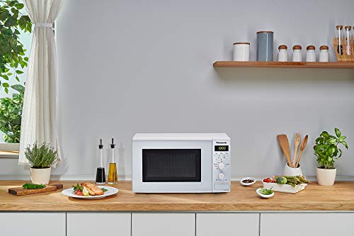 Panasonic NN-J151 - Microondas con Grill (1000 W, 20 L, 4 niveles, Grill Cuarzo 1100 W, Plato Giratorio 255 mm, 9 modos) Blanco