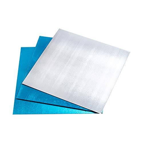 PandaHall Elite 20 hojas de práctica de aluminio fino de 10 x 10 cm, placa de aluminio sin chapado, paquete de material de manualidades para fabricación de joyas, estampado a mano, grabado en relieve