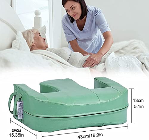 PANGPANGDEDIAN Almohada de Rodilla Turnando la Almohadilla de enfermería, el Dispositivo de Giro para Pacientes con Cama, PU Almohadilla de Transferencia de Cuero (Color : Green)